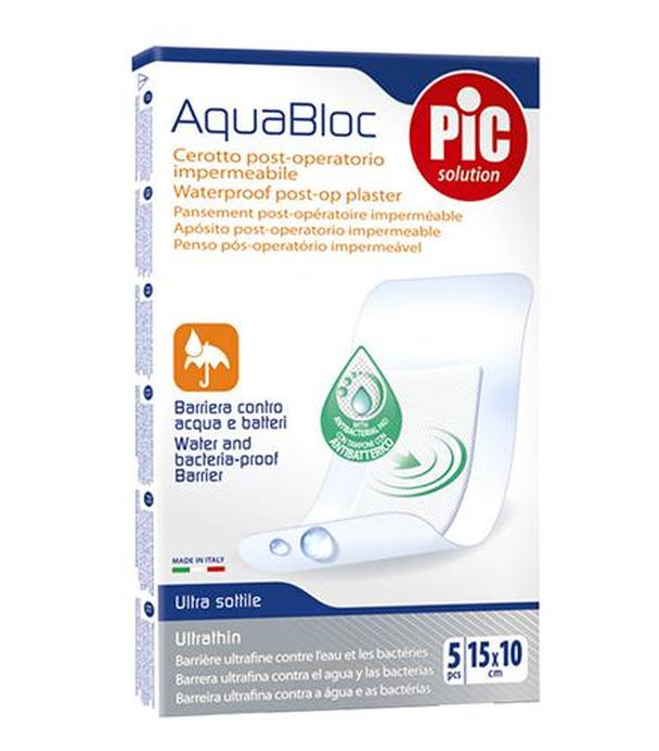 Pic Solution AquaBloc Plaster pooperacyjny z antybakteryjnym opatrunkiem 15 x 10 cm, 5 sztuk