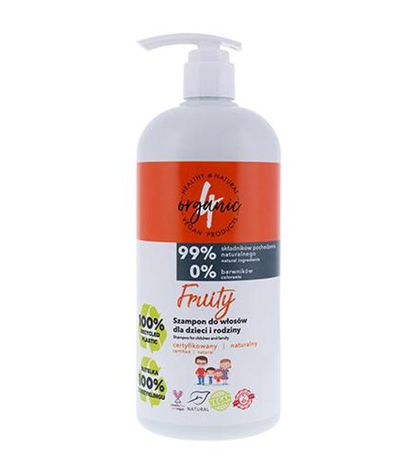 4Organic Fruity Naturalny szampon do włosów dla całej rodziny o zapachu owoców - 1000 ml