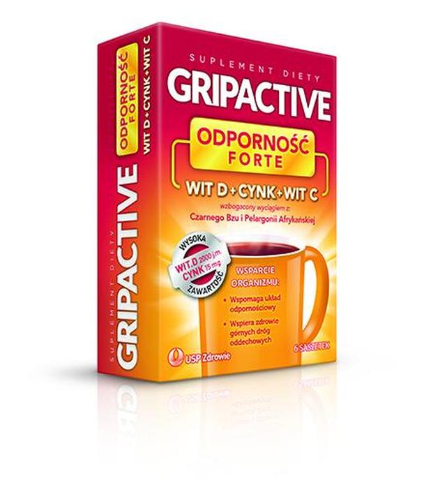 Gripactive Odpornosć Forte - 6 sasz. - cena, opinie, ważne informacje