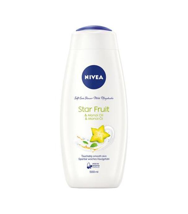 Nivea Soft Care Shower Star Fruit Żel pod prysznic z olejkiem monoi o zapachu owocu karamboli, 500 ml, cena, opinie, właściwości