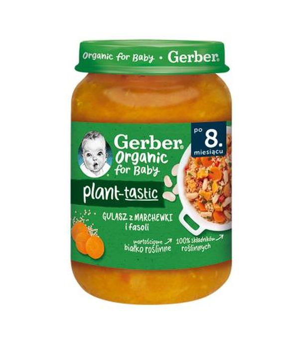 Gerber Organic for Baby Plant - Tastic Gulasz z marchewki i fasoli po 8. miesiącu, 190 g, cena, opinie, składniki - ważny do 2024-07-31