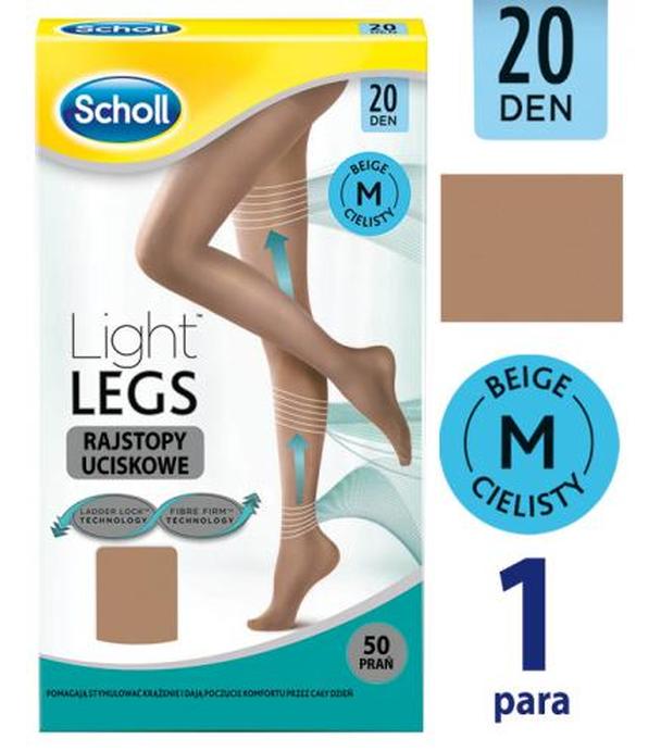 SCHOLL LIGHT LEGS Rajstopy uciskowe/kompresyjne cieliste 20 DEN rozmiar S/M - 1 szt.