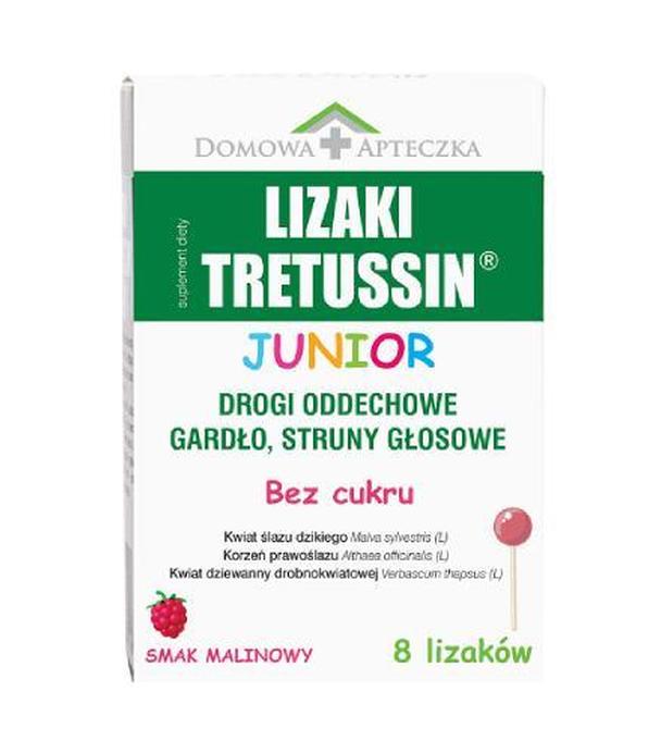 Tretussin Junior Lizaki smak malinowy, 8 sztuk