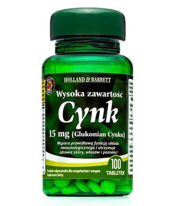 HOLLAND&BARRETT Cynk (Glukonian cynku) 15 mg - 100 tabl.