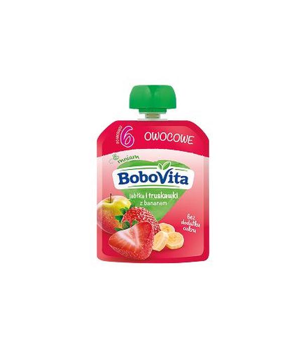 BOBOVITA MUS Jabłka i truskawki z bananem po 6 m-cu - 80 g