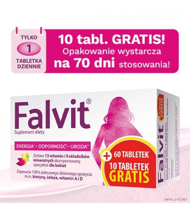 Falvit, tabletki, 60 + 10 sztuk