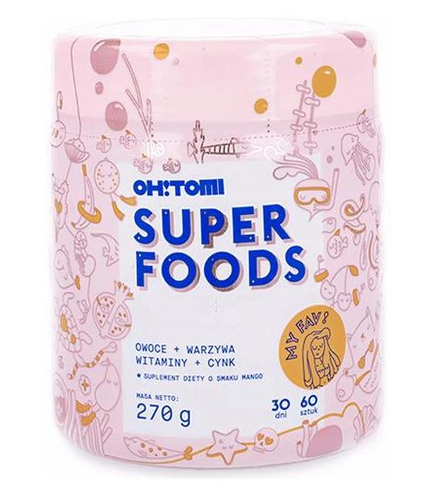 OH!TOMI SUPER FOODS Żelki o smaku mango - 270 g - 11 witamin + cynk - cena, dawkowanie