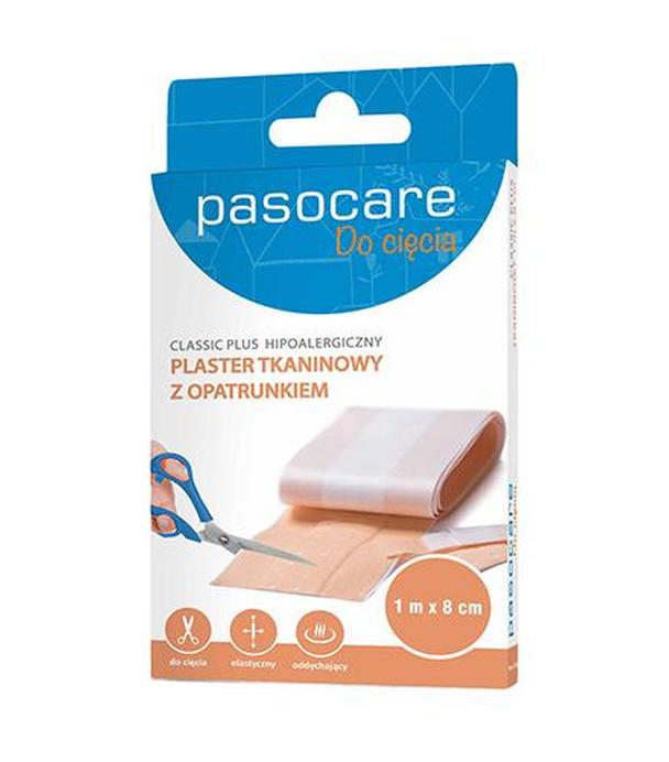Pasocare Classic Plus Hipoalergiczny plaster tkaninowy z opatrunkiem 1 m x 8 cm, 1 sztuka