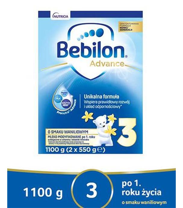 Bebilon 3 z Pronutra-Advance Mleko modyfikowane w proszku o smaku waniliowym - 1100 g - cena, opinie, właściwości