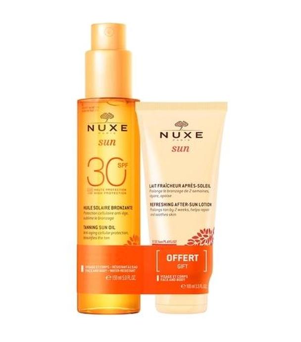 Nuxe Sun, Zestaw Olejek do opalania twarzy i ciała SPF 30, 150 ml + Balsam po opalaniu, 100 ml