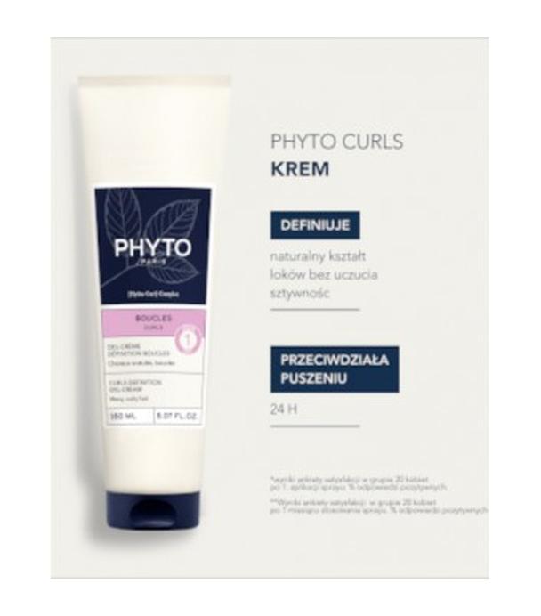 Phyto Boucles Curls, Żel-krem definiujący loki dla włosów falowanych i kręconych, 150 ml