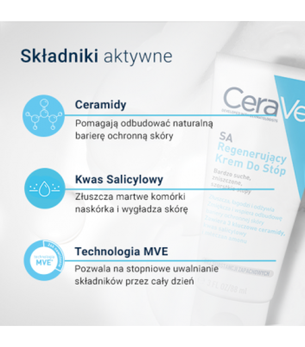 CERAVE SA Regenerujący krem do stóp do skóry bardzo suchej, 88 ml