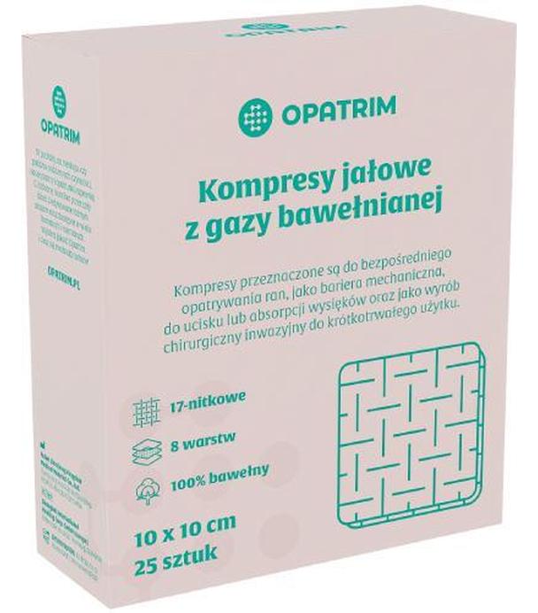 Opatrim Kompresy jałowe z gazy bawełnianej 10 x 10 cm, 25 sztuk