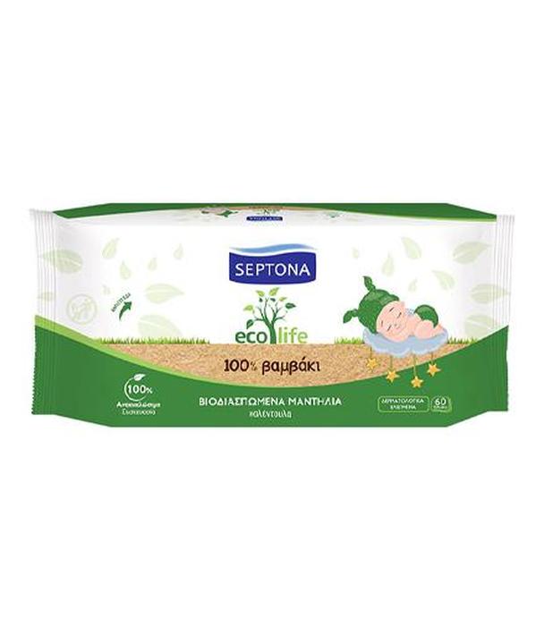 Septona Eco Life Biodegradowalne chusteczki dla niemowląt i dzieci, 60 sztuk