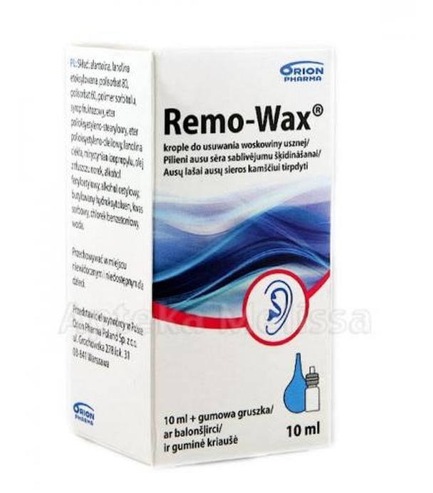 REMO-WAX Krople do usuwania woskowiny usznej - 10 ml + gruszka