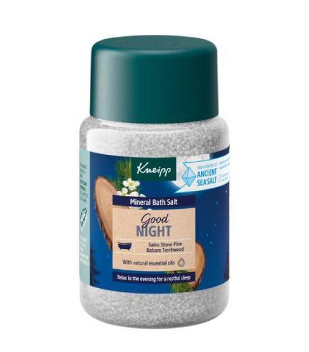 Kneipp Kryształki do kąpieli z soli mineralnej Good Night Szwajcarska pinia i Amyris, 600 g