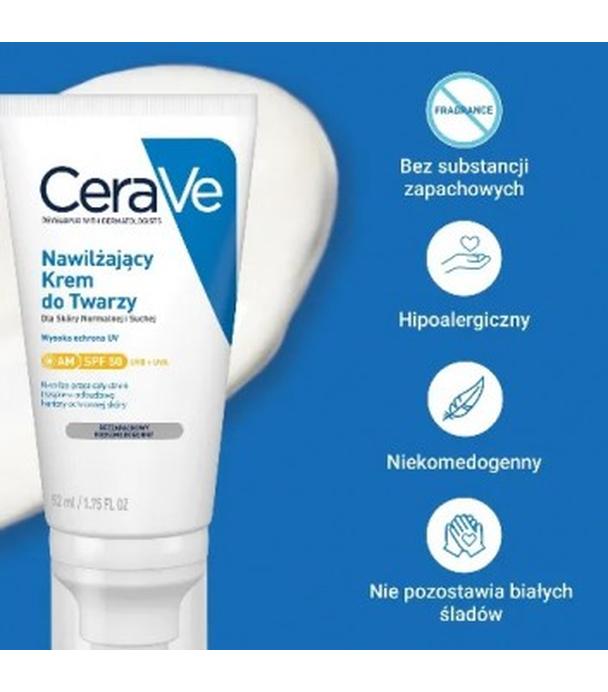 CeraVe, nawilżający krem do twarzy SPF 50, 52 ml