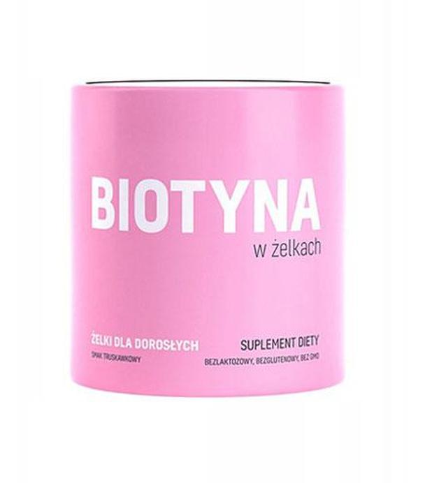 Noble Health Biotyna w żelkach o smaku truskawkowym, 180 g, cena, opinie, właściwości - ważny do 2025-07-31