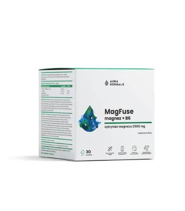 Aura Herbals MagFuse Magnez + B6, saszetki, 30 sztuk