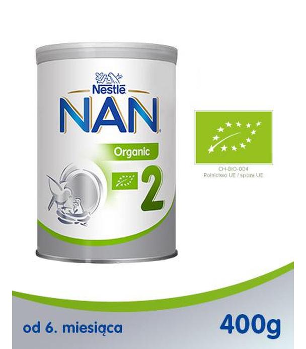 NESTLE NAN ORGANIC 2 Mleko następne w proszku dla niemowląt powyżej 6. miesiąca - 400 g - cena, opinie, składniki
