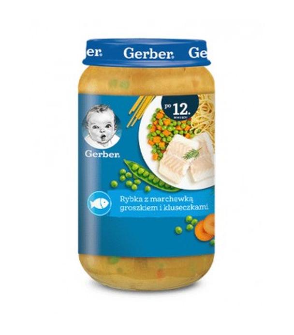 GERBER JUNIOR Obiadek rybka z marchewką, groszkiem i kluseczkami po 12 miesiącu - 250 g