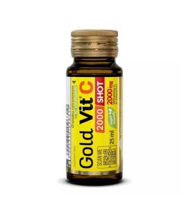 Olimp, Gold-Vit C 2000 Shot, smak cytrynowy, 25 ml [szkło]