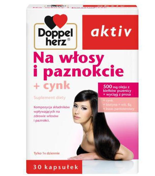 Doppelherz Aktiv Na włosy i paznokcie + cynk, 30 kaps., cena, opinie, wskazania