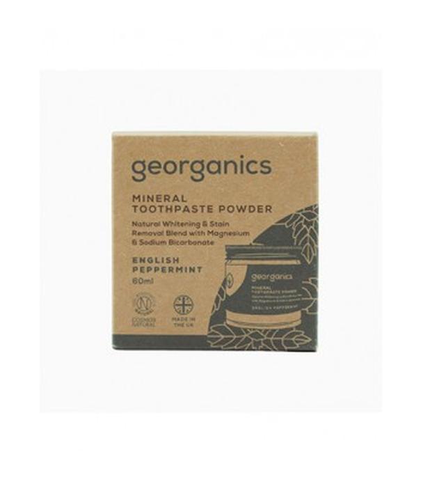 Georganics, Proszek do czyszczenia zębów, English Peppermint, 60 ml