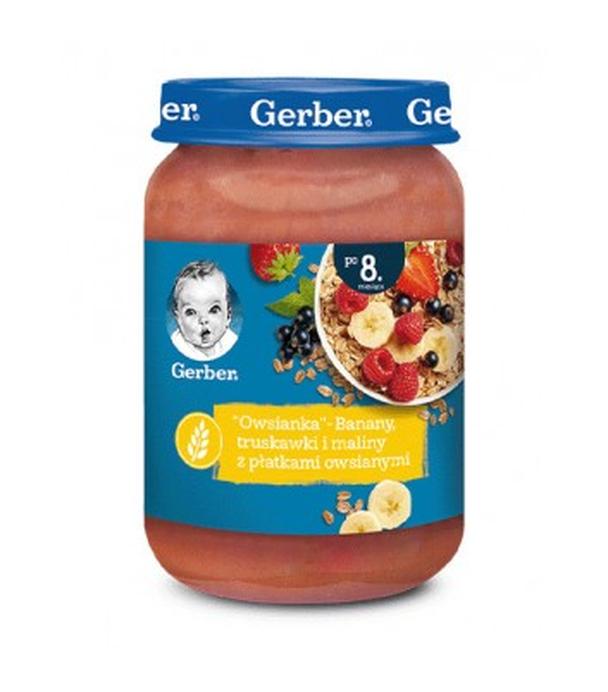 Gerber Owsianka banany, truskawki i maliny z płatkami owsianymi po 8 miesiącu - 190 g - cena, opinie, właściwości
