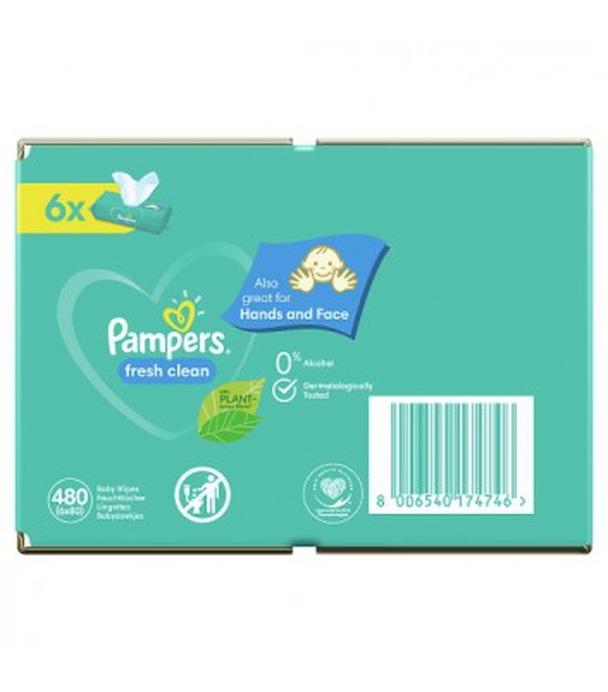 Pampers Fresh Clean chusteczki nawilżane, 6 x 80 szt., cena, opinie, skład