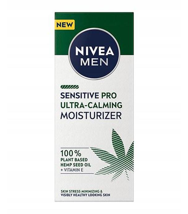 Nivea Men Sensitive Pro Ultra-Calming Krem nawilżający 24 h z 100% organicznym olejem z nasion konopnych i witaminą E, 75 ml