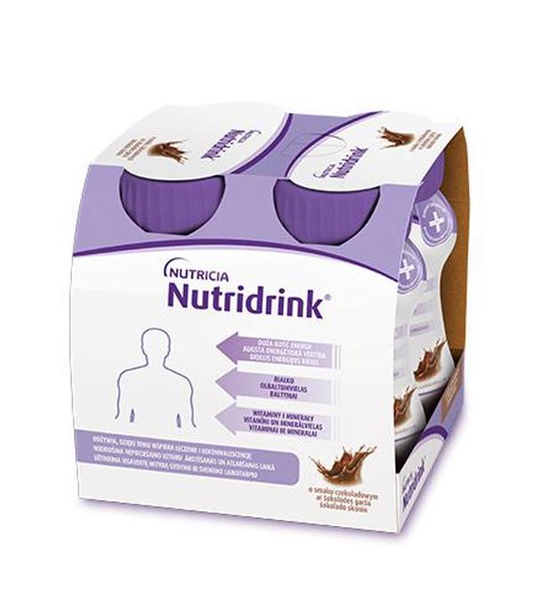 NUTRIDRINK o smaku czekoladowym, żywienie medyczne, 4 x 125 ml