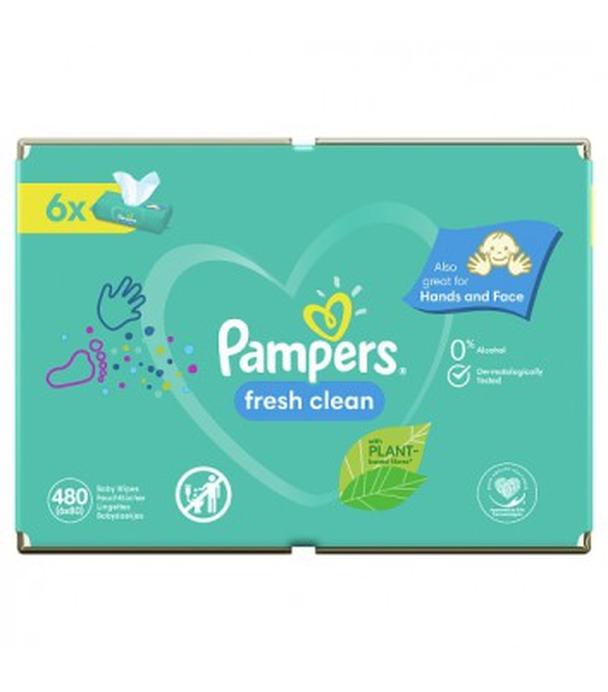 Pampers Fresh Clean chusteczki nawilżane, 6 x 80 szt., cena, opinie, skład