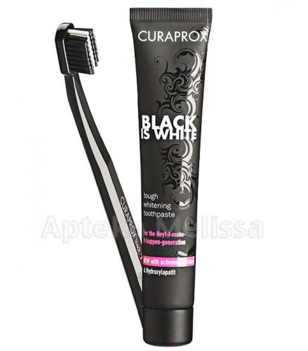CURAPROX Black is White - Wybielająca pasta do zębów + Szczoteczka - 90 ml + 1 szt.