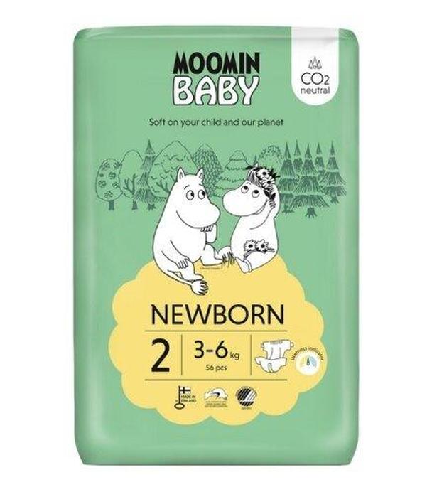 MOOMIN Baby 2 Pieluszki ekologiczne 3-6 kg, 56 sztuk