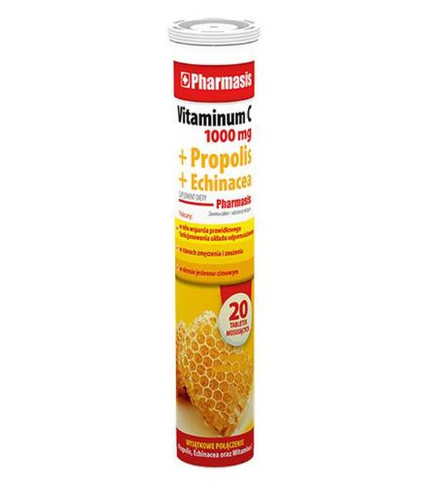 PHARMASIS Vitaminum C 1000 mg + Propolis + Echinacea - 20 tabl. musujących