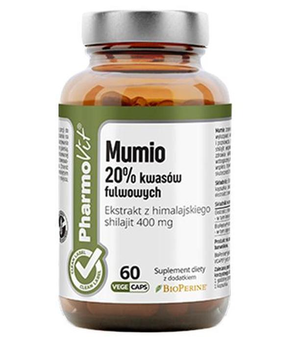 PharmoVit Mumio 20% kwasów fulwowych - 60 kaps. - cena, opinie, wskazania