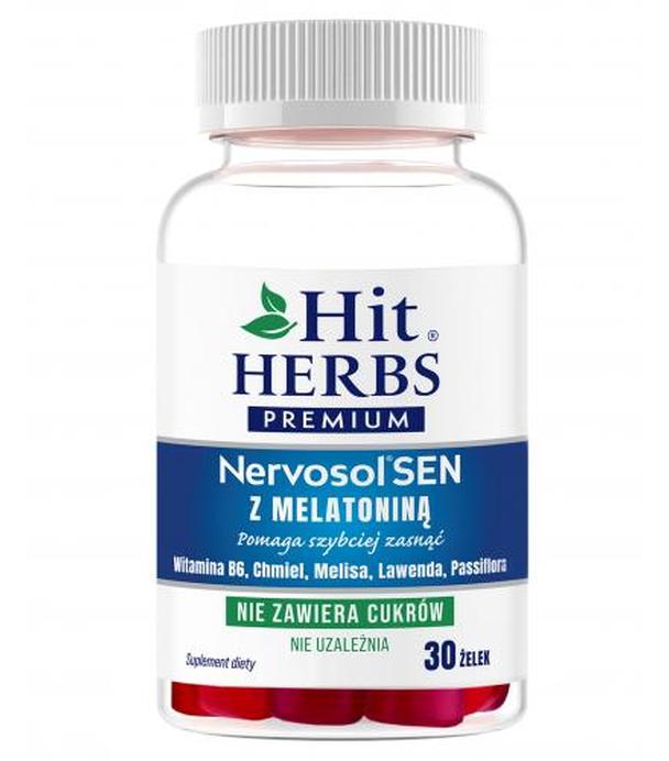 Herbapol, Hit Herbs Premium Nervosol Sen z melatoniną, żelki, 30 sztuk