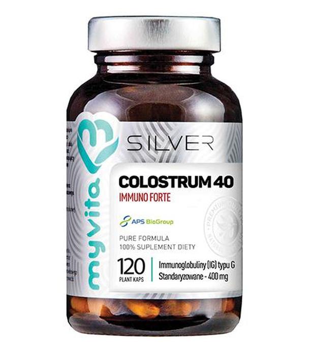 MyVita Silver Colostrum 40 Immuno Forte, 120 kaps., cena, opinie, stosowanie