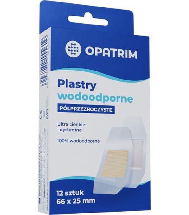 Opatrim Plastry wodoodporne półprzezroczyste 66 x 25 mm, 12 sztuk