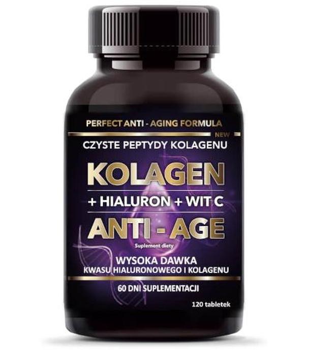 Intenson Kolagen ANTI-AGE + kwas hialuronowy + witamina C, tabletki, 120 sztuk