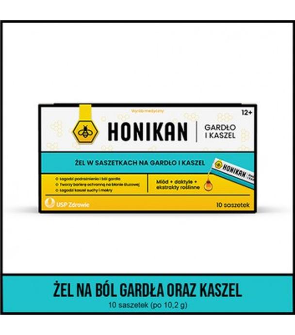 Honikan Gardło i Kaszel Żel, 10 sasz., cena, wskazania, opinie