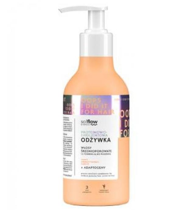 So!Flow, Odżywka emolientowo-proteinowa do włosów średnioporowatych, 400 ml