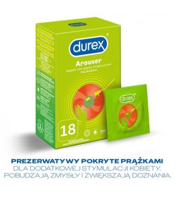 DUREX AROUSER Prezerwatywy nawilżane i prążkowane, 18 szt. - cena, opinie, właściwości