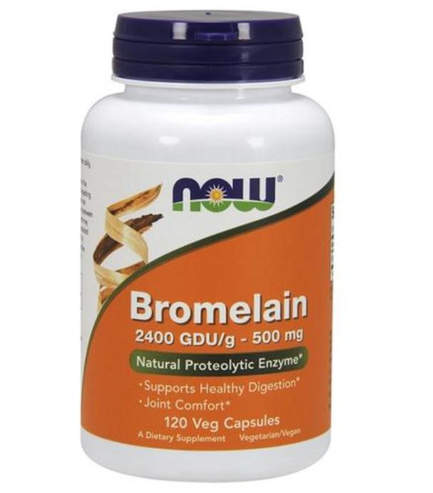 NOW FOODS Bromelain 500 mg - 120 kaps - trawienie, mięśnie, stawy - cena, dawkowanie, opinie