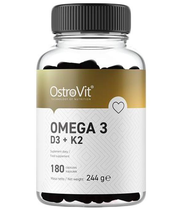 OstroVit Omega 3 D3 + K2 - 180 kaps. - cena, opinie, stosowanie
