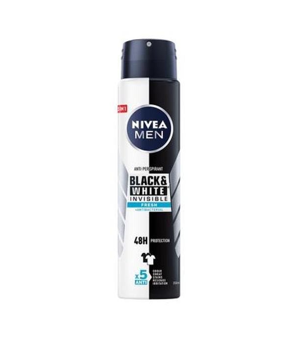 Nivea Men Black & White Invisible Fresh Antyperspirant 48 h - 250 ml - cena, opinie, właściwości