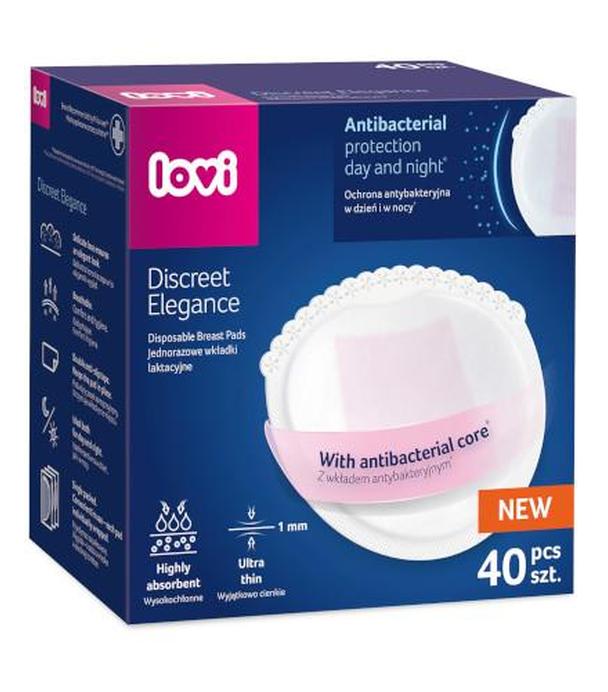 Lovi Discreet Elegance antybakteryjne jednorazowe wkładki laktacyjne białe 40 sztuk