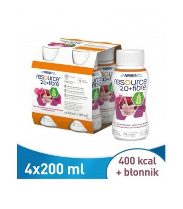 Resource 2.0+Fibre, płyn o smaku owoców leśnych, 4 x 200 ml