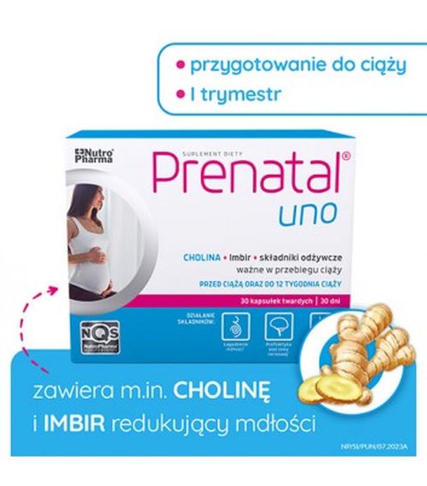 PRENATAL UNO składniki odżywcze dla ciężarnych, kapsułki, 30 sztuk